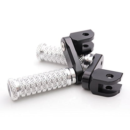 MC MOTOPARTS POLE Silver CNC 40mm Extension Riser Front Foot Pegs Compatible with YZF R3 2015-2017 - color: Silver, size: 40 mm Extension