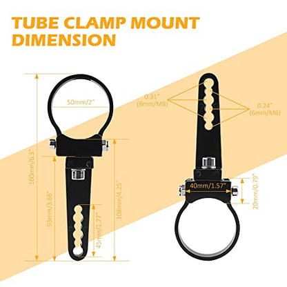 Tube Clamps Mounting Brackets ADTOPI 2’’ Bull Bar Roll Cage Light Bar Mounts for LED Bar Work Lamps Fog Lamps Off Road Lights Fit for UTV ATV Offroad Truck, 2pcs … - size: 2 Inch