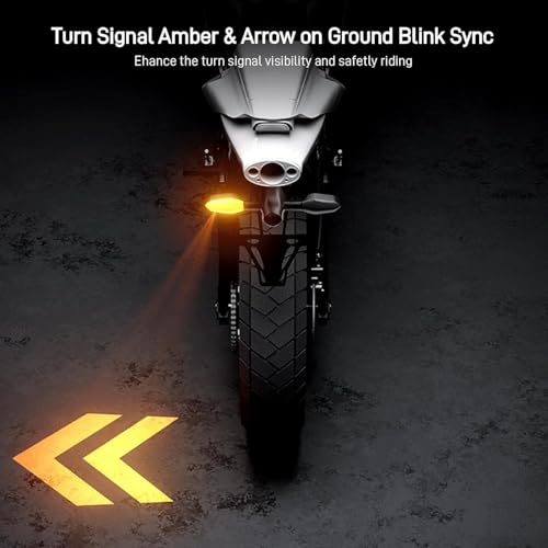 Motorcycle Led Turn Signal Lights Projector, Motorcycle Front Rear Led Blinkers Signal Light Indicator with Arrow Pattern Projection on Ground and Amber Flashing Sync, Oval Shape-2 Pack - style: Oval Shape