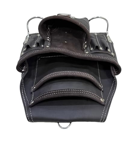 Zeluga 20-111 10 Pocket Rigger Heavy Duty Leather Tool Bag, Oil Tanned - color: Oil Tanned