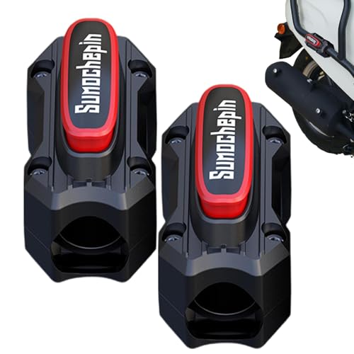 Motorcycle Engine Bumper Block - 2 Engine Anti Scratch Crash Bar Block, Anti Drop Frame Protector | Bumper Anti Fall Block, Anti Collision Engine Protection Boost for 0.78-1.02in Pipe Diameter - color: black red