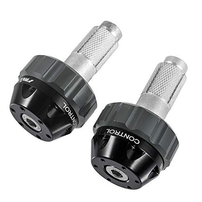 Throttle Lock Cruise Control Grip Ends Handlebar Plugs Sliders for 22mm Motorcycle Handlebar with 14mm/18mm Inner Diameter or with M6 Screw Holes (Titanium) - color: Titanium