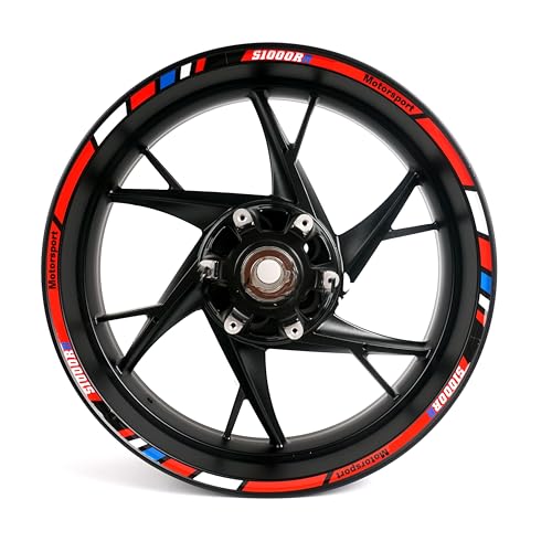 Arashi 17” Wheel Rim Strips Tape Stickers Decals for BMW S1000RR Motorcycle Accessories Waterproof Reflective Red
