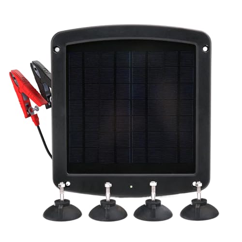 Battery Tender 5 Watt Solar Panel 12V Battery Charger with Charge Controller - IP67 Weatherproof - Windshield or Handlebar Mountable - Included Ring Terminal Cable or OBD II Connector - 021-1172
