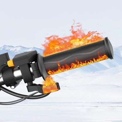 Heated Grip with Thumb Warmer Kit, Heated ATV Grips, 12V 7/8 Electric Heating Motorcycle Hand Warmer, 5 +1 Heat Settings, IP67 Waterproof, Handlebar Heater Riding Gear Accessories