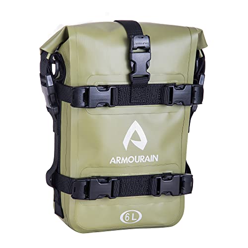 Motorcycle Bumpers Bag Waterproof 6L 8L 15L Motor Crash Bar Bag with Shoulder Strap Motorcycles Side Frame Bag Riding Tools Accessories(6L Army Grey) - color: 6L Army Grey, size: 6L