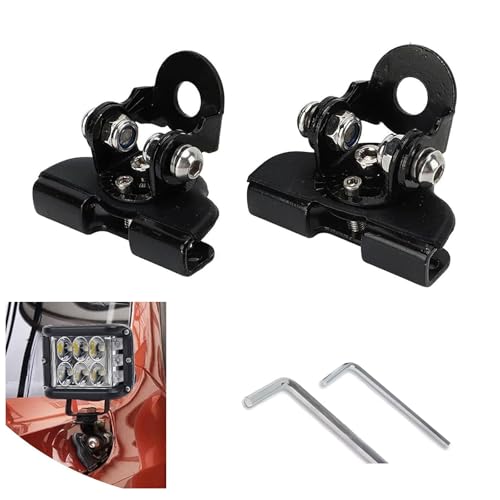 ijuicy 2 PCS Led Light Bar Mounting Brackets, Adjustable Hood Led Work Light Mount Bracket, Off Road Accessories, Ditch Light Brackets for Off Road Truck (Black) - color: Black