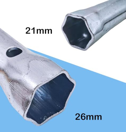 21mm -26mm Dual-Ended Ignition Spark Plug Spanner Wrench Socket Tool - size: 21-26mm
