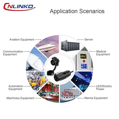CNLINKO M12 Waterproof Aviation Connector PBT Plastic Cable Panel Mount Connector, 5 Pin Circular Connector Male Female Plug Socket (5 Pin) - size: 5-Pin, style: Plug without Cable