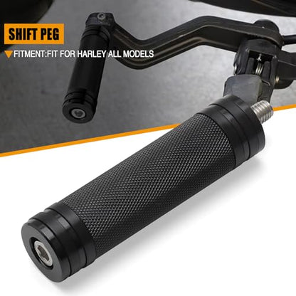 Motorcycle Extended Shifter Peg Toe Foot Shift Peg for Harley Softail Sportster Dyna Touring Road King Street Glide Road Glide Fat Bob (Black) - color: Black