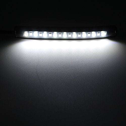 FXC 2x Universal Flexible LED Turn Signal Tail Brake License Plate Light Integrated for Motorcycle Bike ATV Car RV SUV, Brake/Running Tail Light(2Pack) (Amber White) - color: Amber White