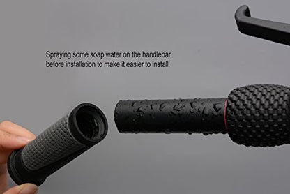 TOPCABIN Bike Handlebar Grips,Short Mini Bicycle Handlebar Grips Two-Color Rubber Bike Grips Fit Many Standard Bikes 2PCS 90MM Length - color: Black + Grey - 90mm