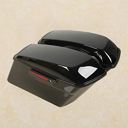 XMT-MOTO Vivid Blac Hard Saddlebags Fit for Harley Davidson Touring FLT FLHT FLHTCU FLHRC Road King Road Glide Street Glide Electra Glide Ultra-Classic 2014-2024 - color: Vivid Black saddlebags w/Black latches Kit
