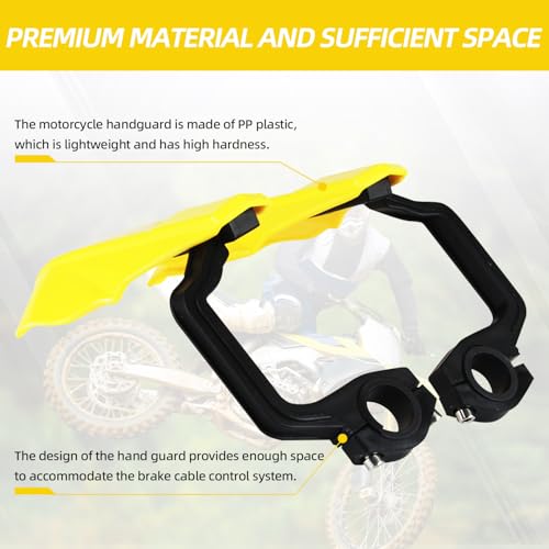 AnXin Motorcycle Handguards 7/8" and 1 1/8" Hand Guard Handlebar Protection Universal for DRZ125 DRZ125L DRZ50 RM85 RM125 RM DRZ 50 85 125 Dirt Pit Bike ATV Yellow - color: yellow