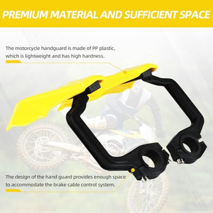 AnXin Motorcycle Handguards 7/8" and 1 1/8" Hand Guard Handlebar Protection Universal for DRZ125 DRZ125L DRZ50 RM85 RM125 RM DRZ 50 85 125 Dirt Pit Bike ATV Yellow - color: yellow