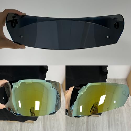 HJ-33 Helmet Visor For i90.Replacement Motorcycle Helmet Shield Compatible with HJC i90 (Gold) - color: Gold