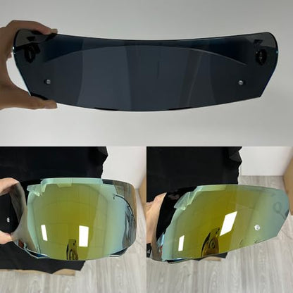 HJ-33 Helmet Visor For i90.Replacement Motorcycle Helmet Shield Compatible with HJC i90 (Gold) - color: Gold