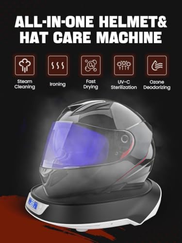 Hat Cleaner, Cap & Helmet Care Machine, Hat Steam Cleaner, Steam Cleaning & Ironing and Fast Drying, Ozone Deodorization for Motorcycle Helmets, Baseball Caps