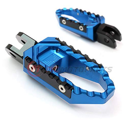 MC MOTOPARTS Blue Front Wide CNC Touring Foot Pegs Compatible with MT-07 MT-09 Tracer 13-18 YZF R3 15-18 MT-10 16-19 20 21 - color: Blue, size: No Extension