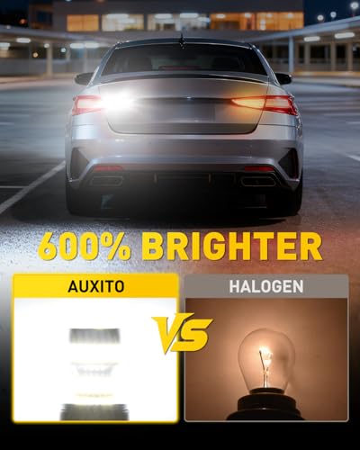 AUXITO 1157 LED Bulb White, Super Bright 2057 2357 7528 BAY15D LED Light Bulbs for Backup Reverse Signal Blinker Tail Parking DRL Brake Lights, 6000K White - color: White, size: 1157/2357
