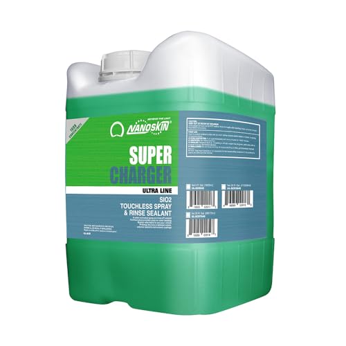 Nanoskin Ultra Line SUPER CHARGER SiO2 Touchless Spray-On/Rinse-Off Sealant 5 Gallons - Car Wash Paint & Glass Spray for Car Detailing | Safe for Cars, Trucks, Motorcycles, RVs| 100:1 Dilution, Green - size: 640 Fl Oz (Pack of 1)