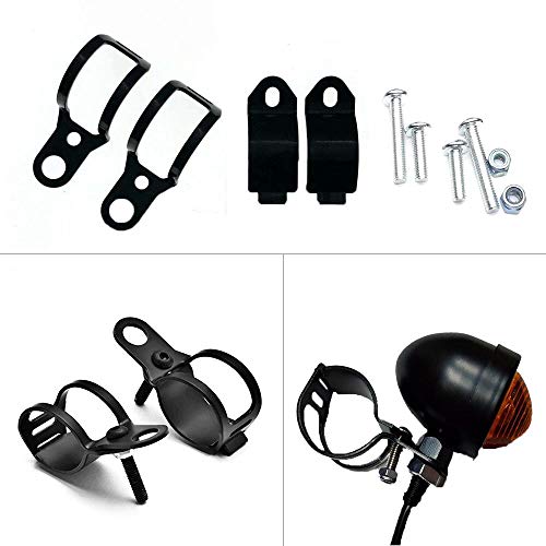 1pair Metal Motorcycle Modified Turn Signal Light Indicator Mount Bracket Clamp 30-45mm - color: Black