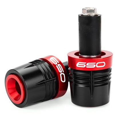 Motorcycle Handle Bar Ends Grips Plug Sliders Handlebar Grips Cap Compatible with Ninja 650 650R Ninja650 2017-2023 2024 2025 Z650 Accessories (Red) - color: Red