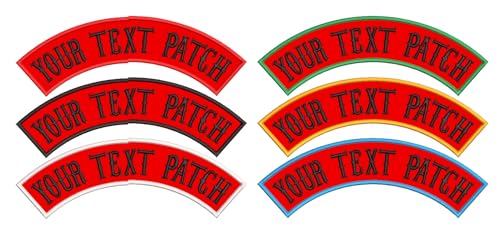 1pcs Top Patch Custom Embroidered Biker Patches, Personalized Embroidery Rocker Patch Rider Motorcycle Patches for Veterans Vest or Jacket (Red) - color: Red