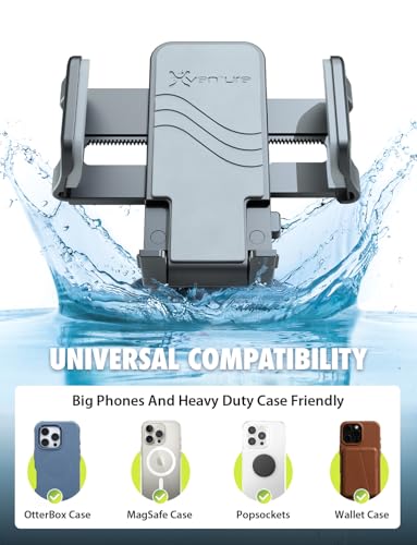 Bracketron Griplox Waterproof Phone Mount for Boats – Marine Suction Cup Holder with Sealed Case, Secure Boat/Kayak/Jet Ski Phone Holder, Fits Smartphones up to 6.75"