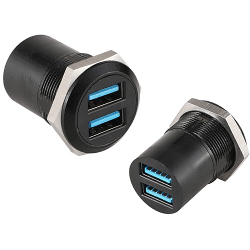 PENGLIN 2PCS Dual Ports USB 3.0 Panel Mount Connector, Dual USB 3.0 Data Transfer and Charging Socket Female to Female, USB Pass Through Extension Adapter - size: 2PCS(USB3.0)