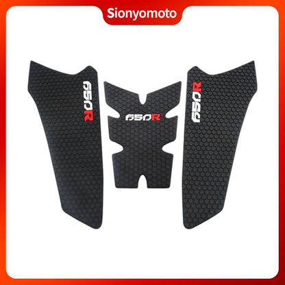 Fuel Gas Tank Pad Protector Stickers Decal Set Compatible with CBR650R CB650R 2019 2020 2021 2022 2023- Anti-Slip Protective Kit, Black | 3-Piece