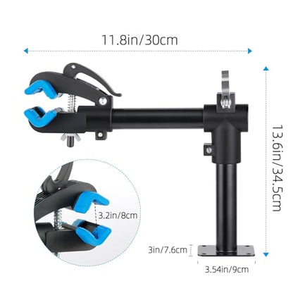 Urban Deco Bike Repair Stand Bench Mount Bike Stand Wall Mounted Bike Work Stand Bicycles Maintenance Rack Bike Clamp for Road Mountain Bike,Road Bike - size: 13.6 inch straight
