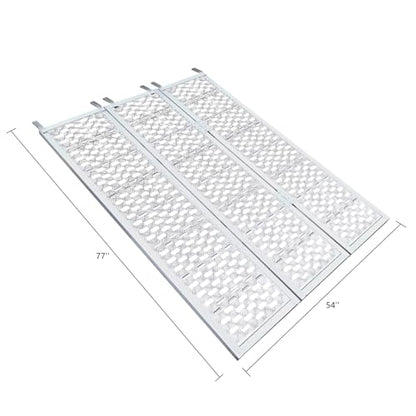Heavy Duty ATV Ramp 77" x 54" Aluminum Folding Loading Ramp 1500 LB Capacity ATV UTV Motorcycle Ramp for Dirt Bike Tractor Lawn Mower Snow Blower Pickup Truck Cargo Trailer