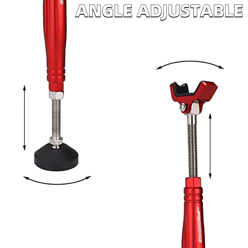 JFG RACING Motorcycle Rear and Front Wheel Stand Lift Trail Stand Easy And Portable - the Sixth Generation - Red - color: Red