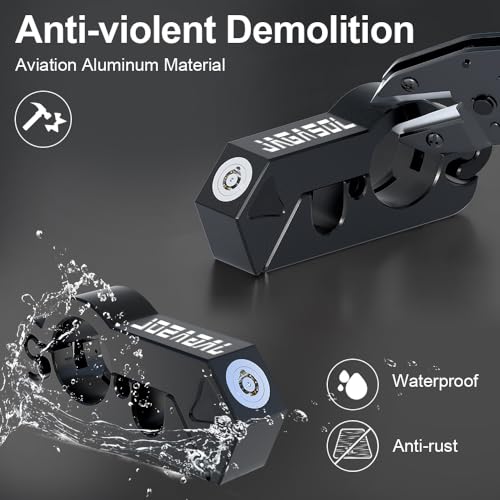 JAGASOL Motorcycle Lock 'Combo Anti Theft Lock' for Motorbike, Scooters, ATV & Dirt Bike - color: Black