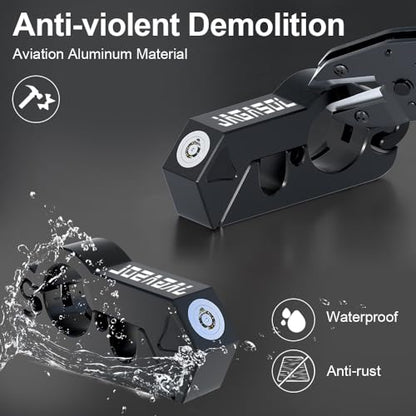 JAGASOL Motorcycle Lock 'Combo Anti Theft Lock' for Motorbike, Scooters, ATV & Dirt Bike - color: Black