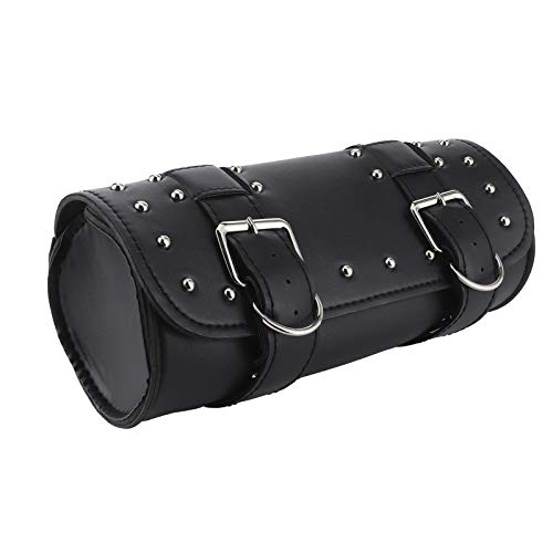 Motorcycle Saddle Bag, PU Leather Motorbike Roll Luggage Universal Replacement, Storage Bag for Tools Accessories, Fits Types of Cruiser Bikes