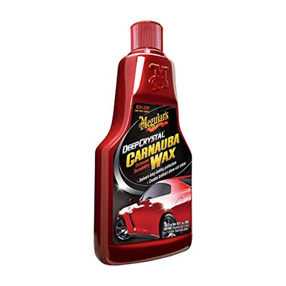 Meguiar's Deep Crystal Carnauba Wax, High-Grade Carnauba Liquid Car Wax for Long-Lasting Protection, Creates a Brilliant Shine and Gloss, Blocks UV Rays, Ideal Step for After Polishing, 16 Oz