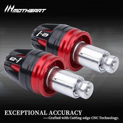 Motorcycle Handlebar End Caps For Ninja e-1 2023-2024 Z e-1 2024-2025 7/8” Bars 17mm Diameter CNC Handlebars (See details below) ninja e-1 z Accessories (Red) - color: Red
