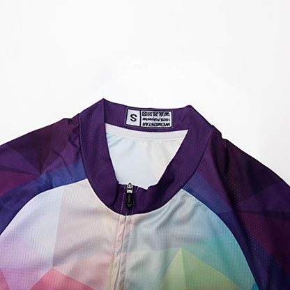 Women's Cycling Jersey Bike Shirts Short Sleeve Ladies Bicycle Clothing MTB Cycle Jacket - color: Purple, size: Large