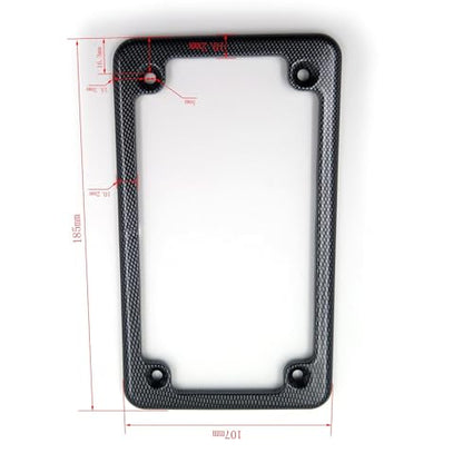 Billet Aluminum Motorcycle License Plate Frame 7x4 Inch Black Finish Fits Universal Custom Chopper Springer Mini Bike and Metric Cruisers - color: Carbon Fiber, size: Classic