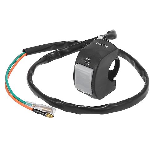 Motoforti DC 12V 7/8" 22mm Motorcycle Handlebar Switch Scooter Headlight Toggle Switch with on Off Push Button Gray - color: Gray