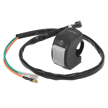 Motoforti DC 12V 7/8" 22mm Motorcycle Handlebar Switch Scooter Headlight Toggle Switch with on Off Push Button Gray - color: Gray