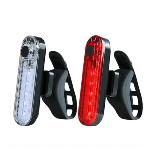 Bike Rear Tail Light USB Rechargeable White Red LED Bright Bicycle Taillights Safety Warning Helmet Lights Cycling Accessories Tails Brakes Lights - color: Mxed