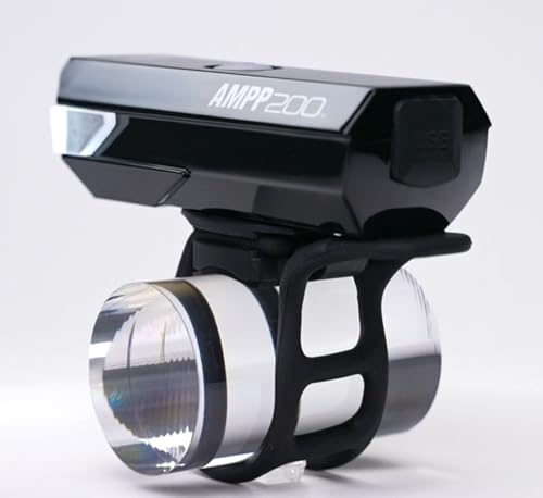 CATEYE AMPP USB Rechargeable Bike Light – High Visibility Super Bright OptiCube™ Headlight for Commuters, Road Cyclists & Mountain Bikers, Day & Night Riding Modes, IPX4 Waterproof, Tough & Durable - style: Ampp200