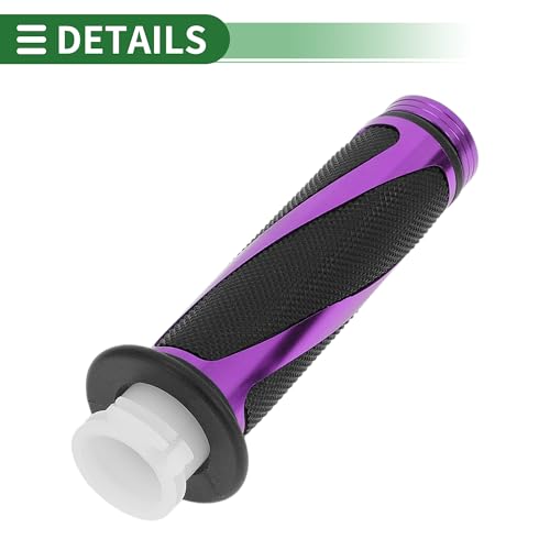 7/8" 22mm 15/16" 24mm Motorcycle Hand Grips Cover Kit Aluminum Alloy Rubber Handle Bar Throttle Grips for Motorcycle Scooter Bicycle ATV Purple 1 Set - color: Purple