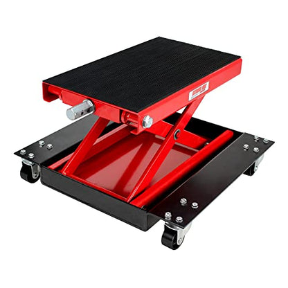 Extreme Max 5001.5059 Wide Motorcycle Scissor Jack with Dolly - 1100 lbs.