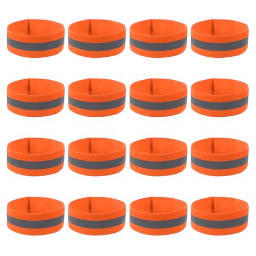 PATIKIL Reflective Bands for Wrist/Arm/Ankle/Leg, High Visibility Reflector Bands, Safety Reflector Tape Straps for Night Running Cycling Walking - color: Orange