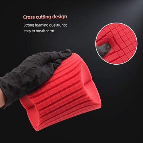 SPTA Car Wash Kit, Clean & Car Wash Kit (9 Items, Including 2-16oz. Car Wash Shampoo, 1Pc Microfiber Mitts,1Pc Red Car Wash Sponge, 2Pcs 16"x16" Microfiber Detail Towels and 3Pcs Car Detail Brush