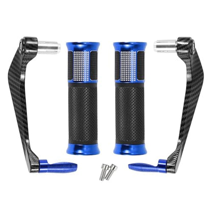 7/8" 22mm 15/16" 24mm Motorcycle Hand Grips Cover Kit Aluminum Alloy Handlebar End Grips Blue - color: Blue
